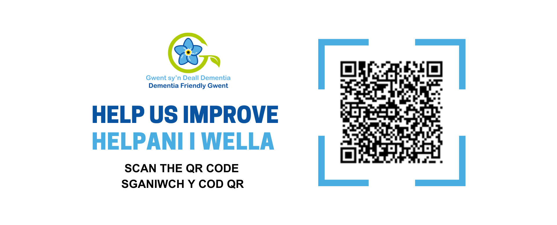 image of dementia hub QR code banner