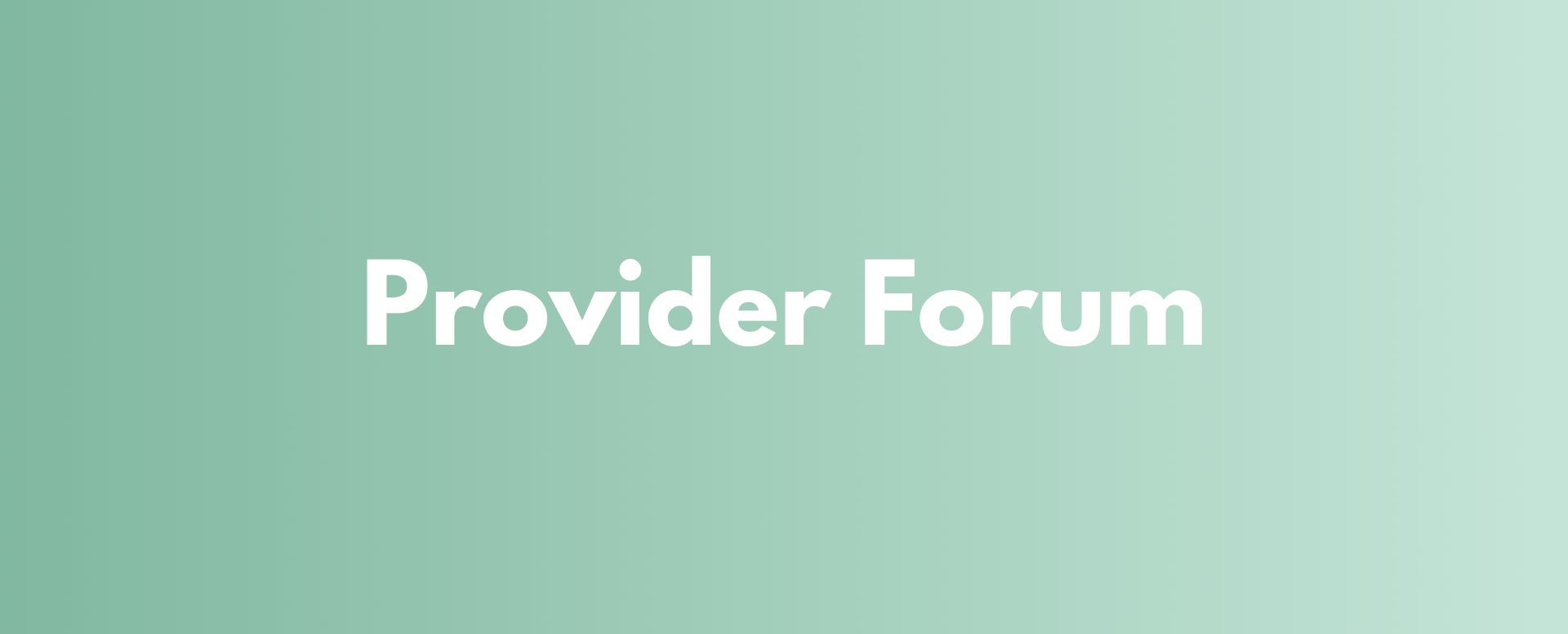 image of provider forum banner